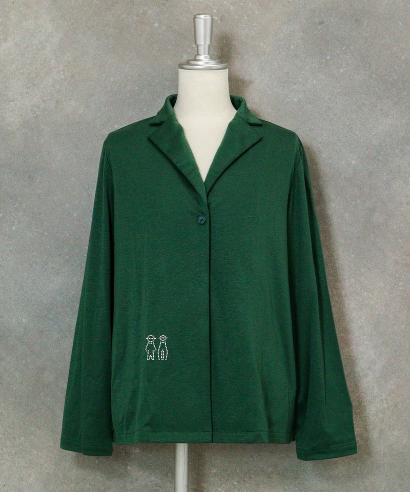 ソフトテーラードジャケット（グリーン)