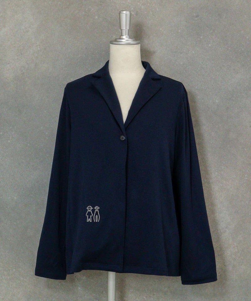 ソフトテーラードジャケット（ネイビー)