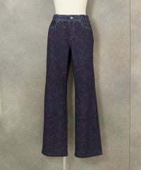 デニム風イージーワイドパンツ（ネイビー）