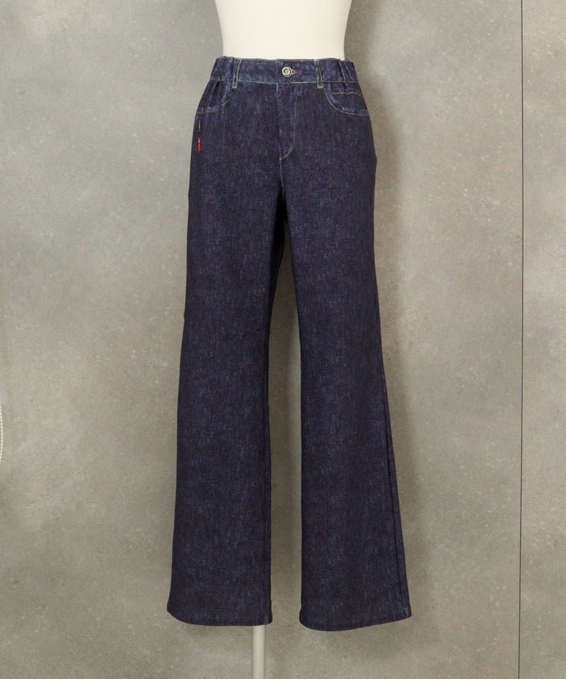 デニム風イージーワイドパンツ（ネイビー）