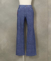 デニム風イージーワイドパンツ（ブルー）