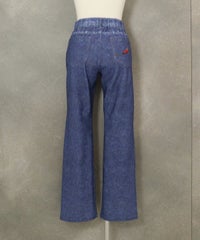 デニム風イージーワイドパンツ後（ブルー）