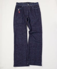 デニム風イージーワイドパンツ（ネイビー）
