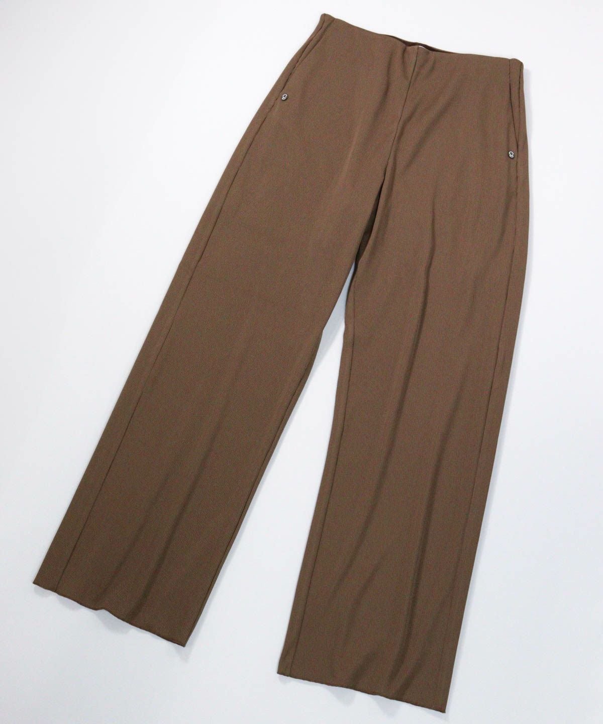 シルキーリブジャージ冷感パンツ（ブラウン）