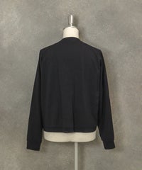 ベロア切替ポンチカーディガン後（ライトブルー）