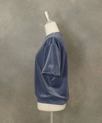 ベロアスムース半袖プルオーバー横（ライトブルー)