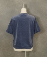 ベロアスムース半袖プルオーバー後（ライトブルー)