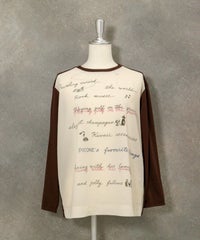 シフォン切替ニットソー（ブラウン）