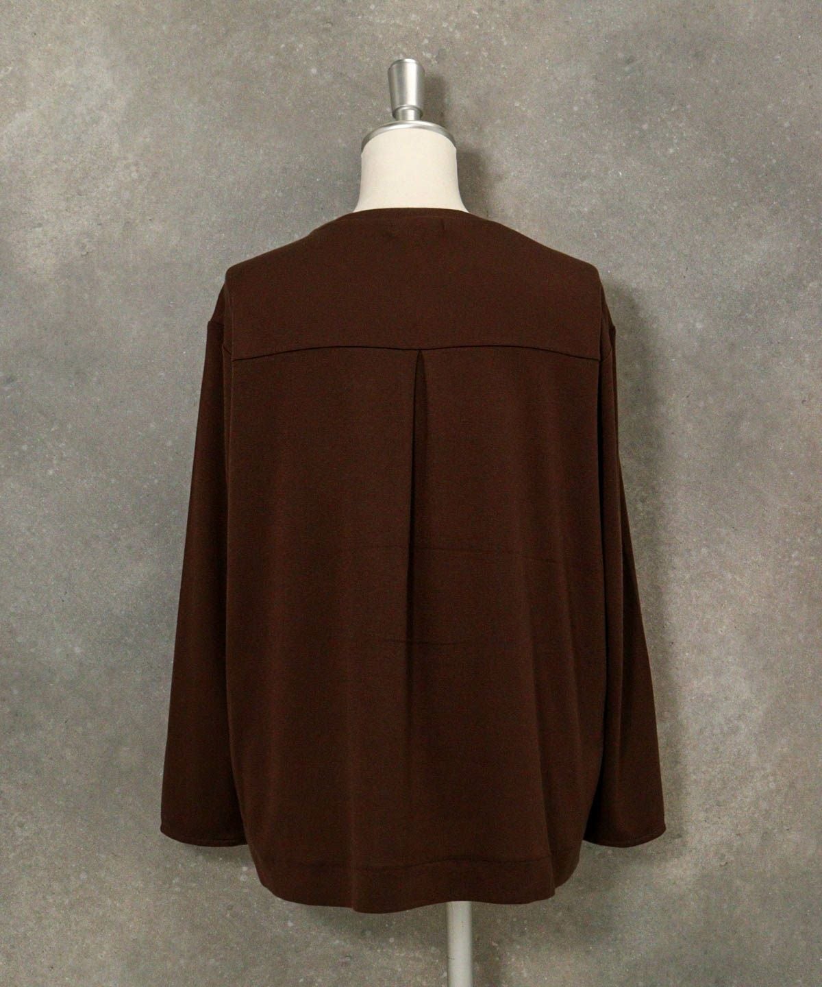 シフォン切替ニットソー後（ブラウン）