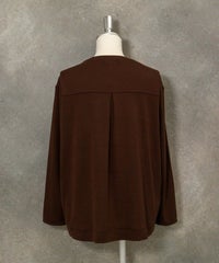 シフォン切替ニットソー後（ブラウン）