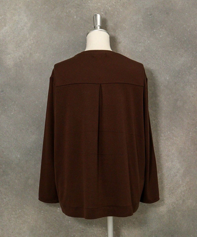 シフォン切替ニットソー後（ブラウン）