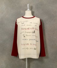 シフォン切替ニットソー（テラコッタ）