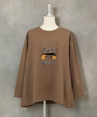 デザインイラスト天竺プルオーバー（ブラウン）