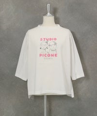 フロッキーロゴ七分袖プルオーバー（ホワイト）