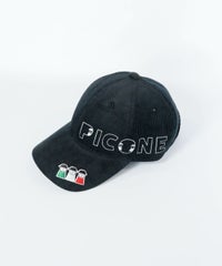 キコーデュロイ刺繍キャップ（ブラック）