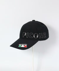 コーデュロイ刺繍キャップ（ブラック）