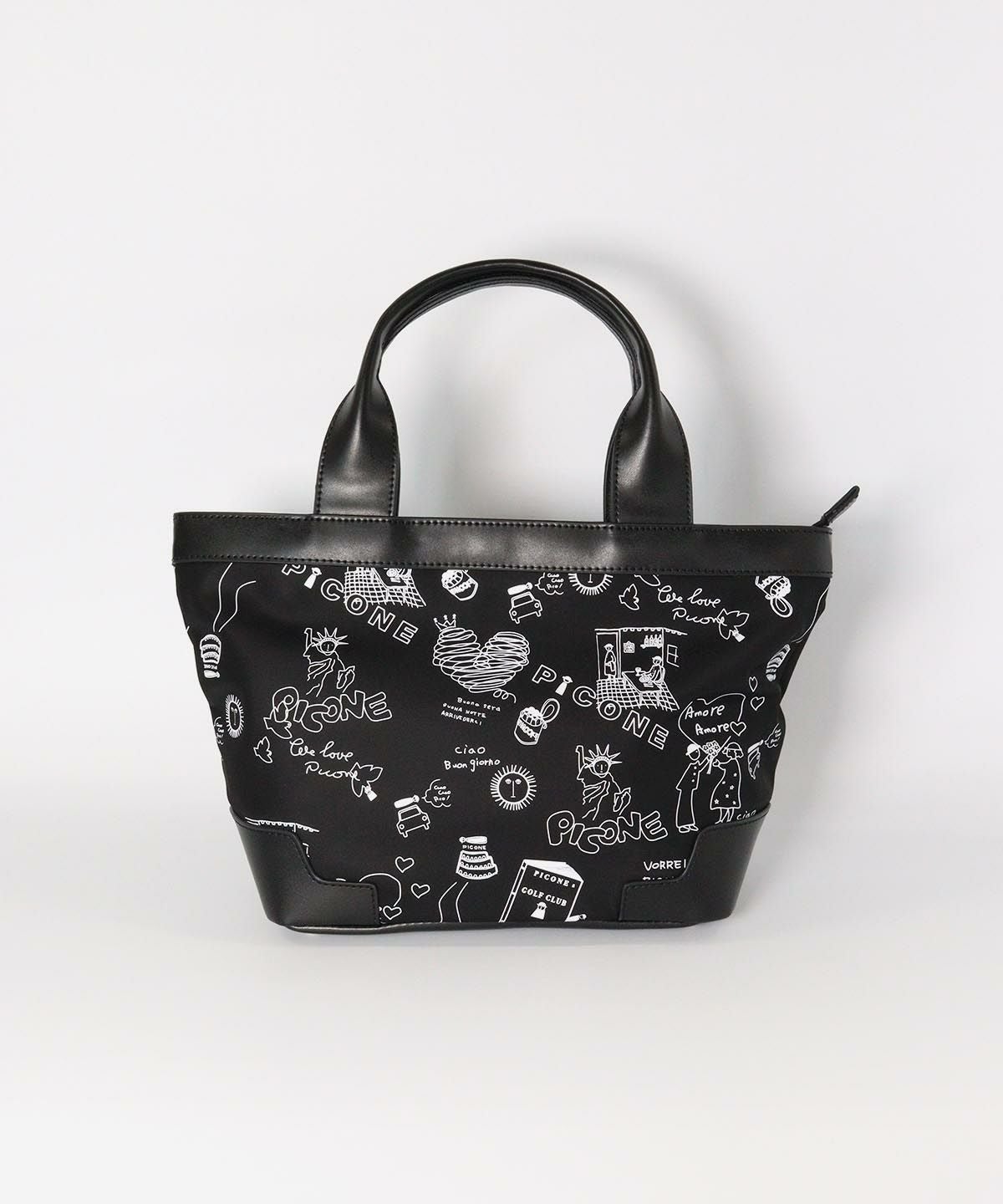 モノトーン総柄カートバッグ（ブラック）