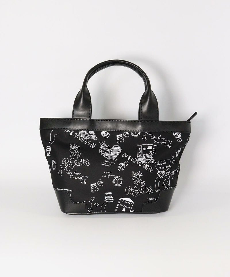 モノトーン総柄カートバッグ（ブラック）