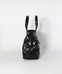 モノトーン総柄カートバッグ横（ブラック）