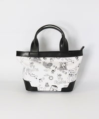 モノトーン総柄カートバッグ（ホワイト）