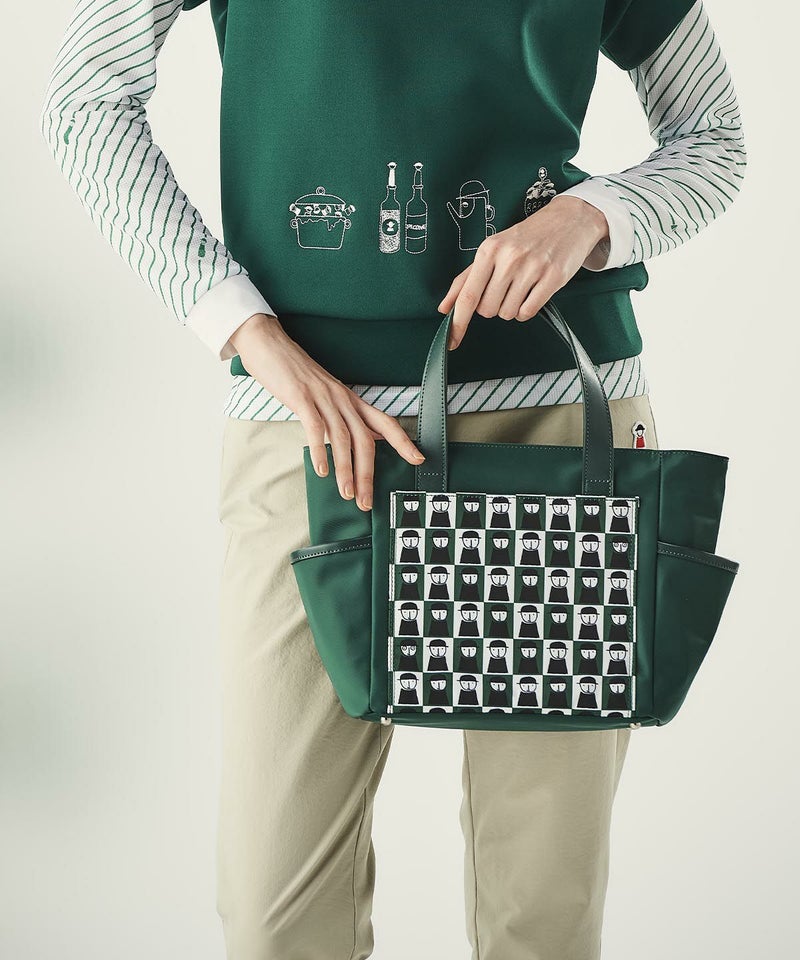 ブロックチェックピコ柄カートバッグ