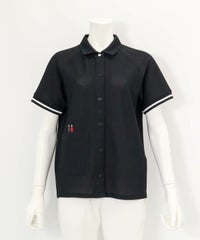 トリコットメッシュ速乾シャツ（ブラック）