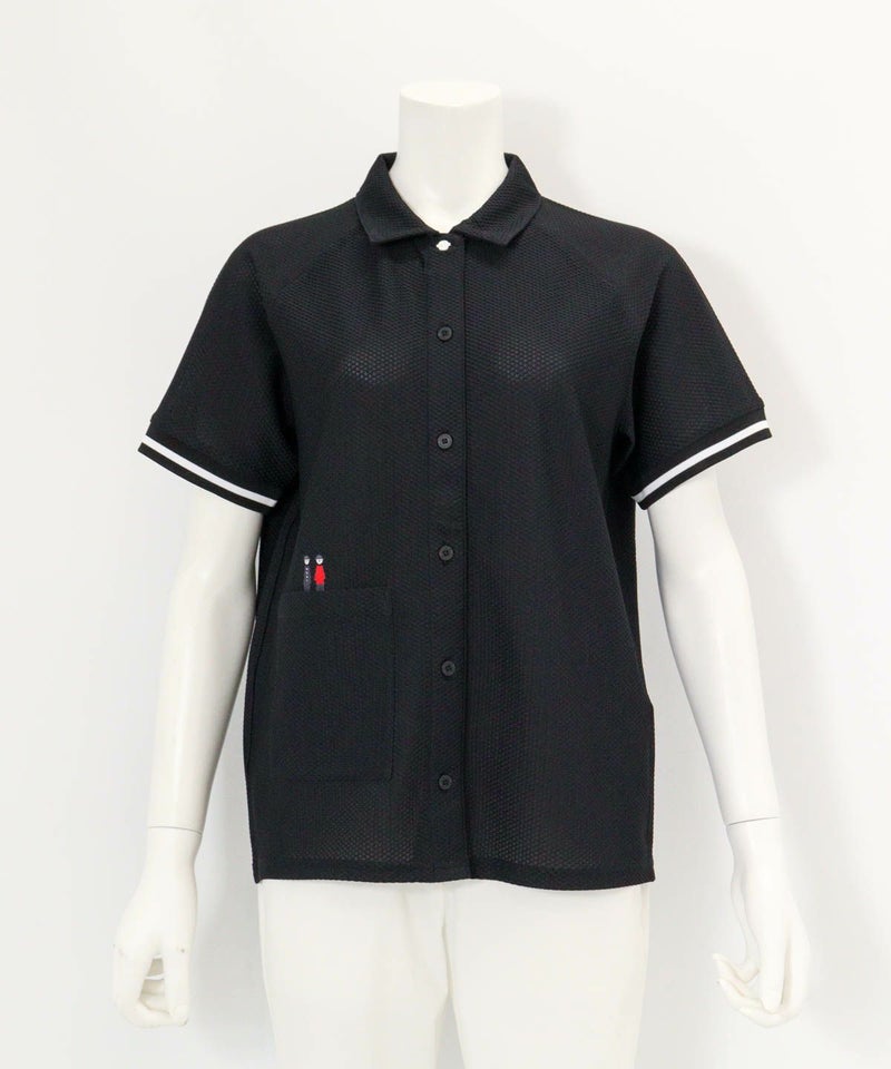 トリコットメッシュ速乾シャツ（ブラック）