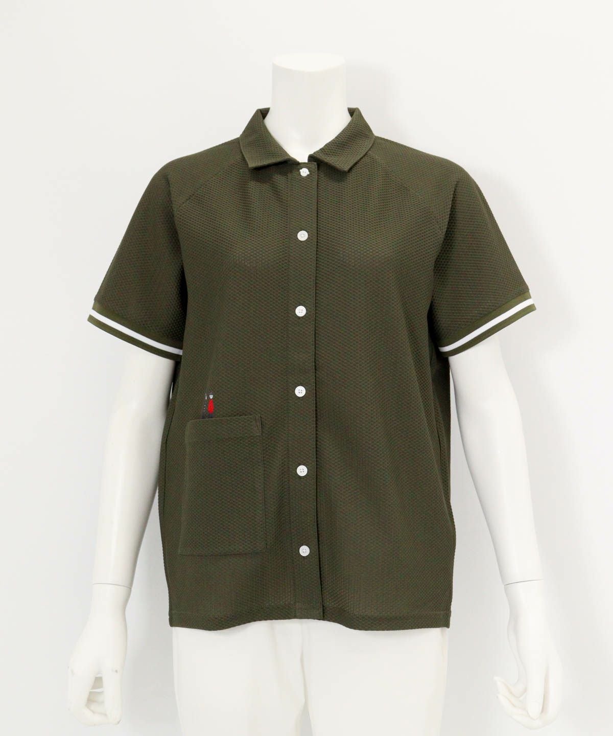 トリコットメッシュ速乾シャツ（カーキ）