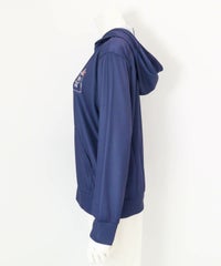 UVフードジップパーカー（ネイビー）サイド