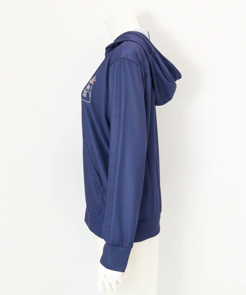 UVフードジップパーカー（ネイビー）サイド