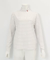 ハイネックピコボーダープルオーバー（ベージュ）