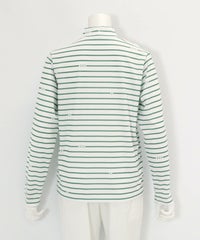 ハイネックピコボーダープルオーバー後（グリーン）