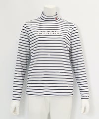 ハイネックピコボーダープルオーバー（ネイビー）