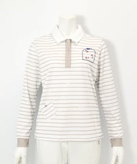 ピコボーダーポロシャツ（ベージュ）