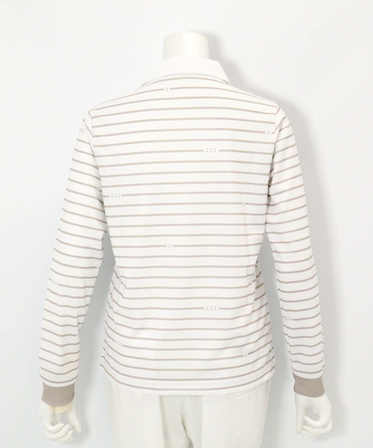 ピコボーダーポロシャツ（ベージュ）後ろ