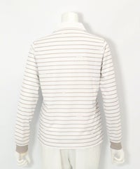 ピコボーダーポロシャツ（ベージュ）後ろ