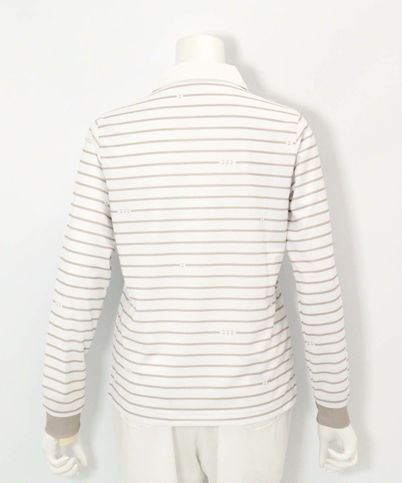 ピコボーダーポロシャツ（ベージュ）後ろ