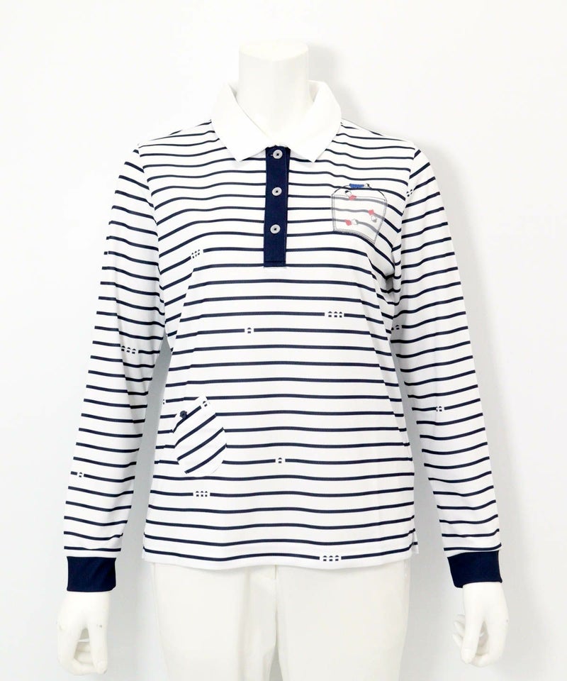ピコボーダーポロシャツ（ネイビー）