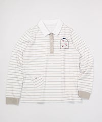 ピコボーダーポロシャツ（ベージュ）