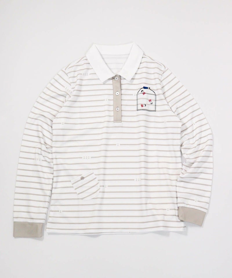 ピコボーダーポロシャツ（ベージュ）