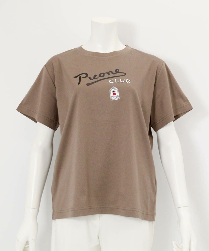 コットン100％UV冷感プリントTシャツ（ブラウン）