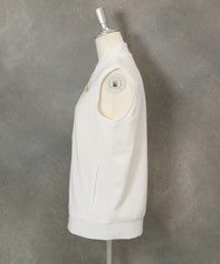 コットン混パイルジップベスト横（ホワイト）