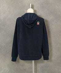 コットン混パイルジップパーカー後（ネイビー）