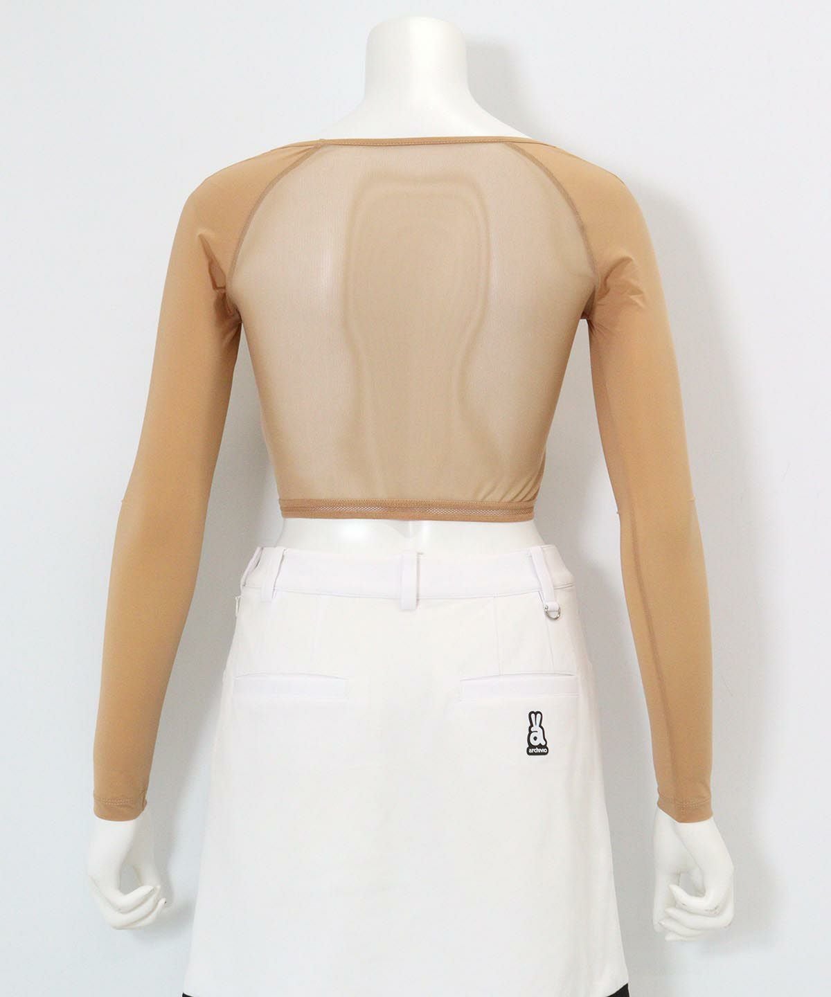 UV冷感メッシュ切替ショート丈インナー後(ベージュ)