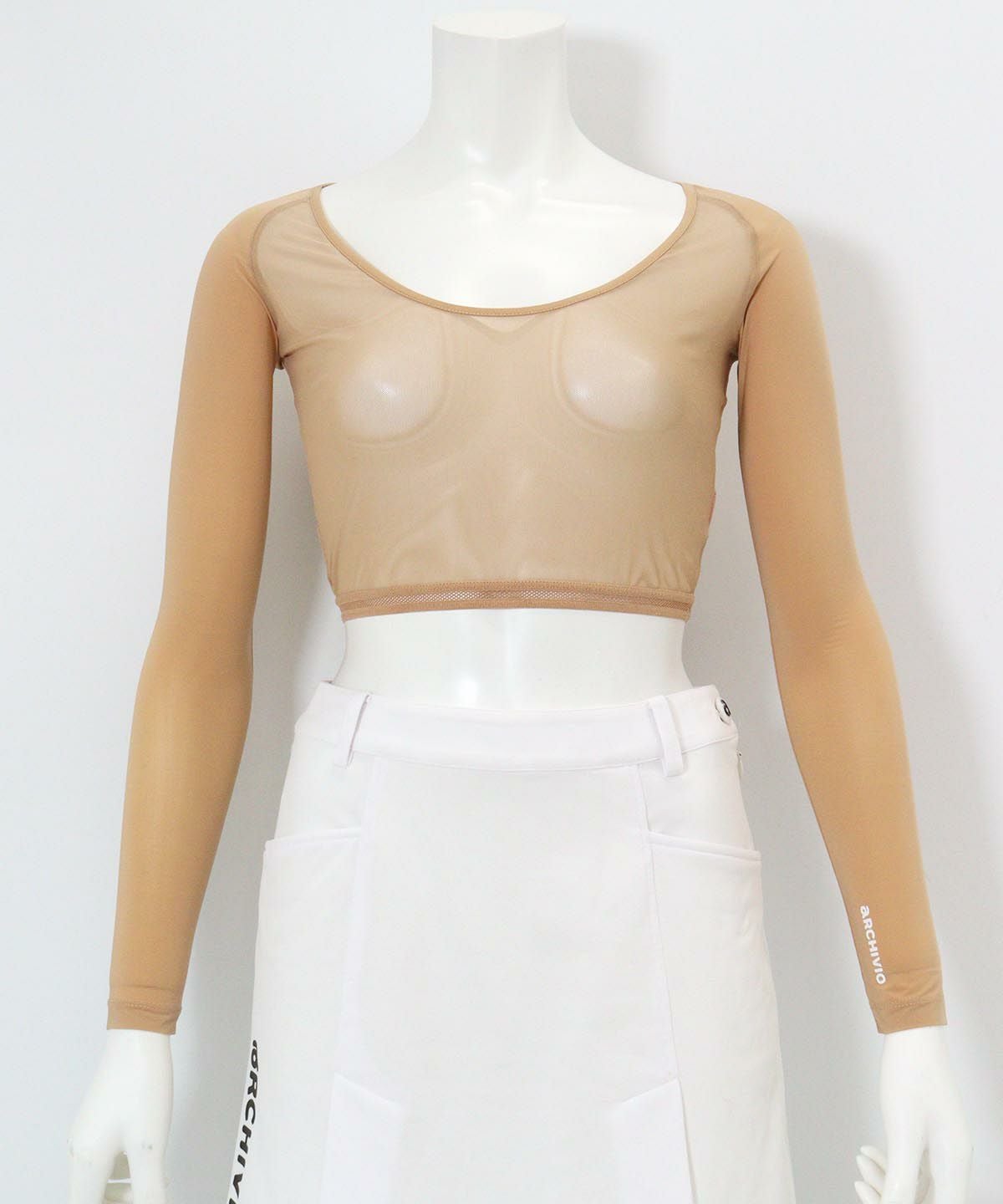 UV冷感メッシュ切替ショート丈インナー（ベージュ）