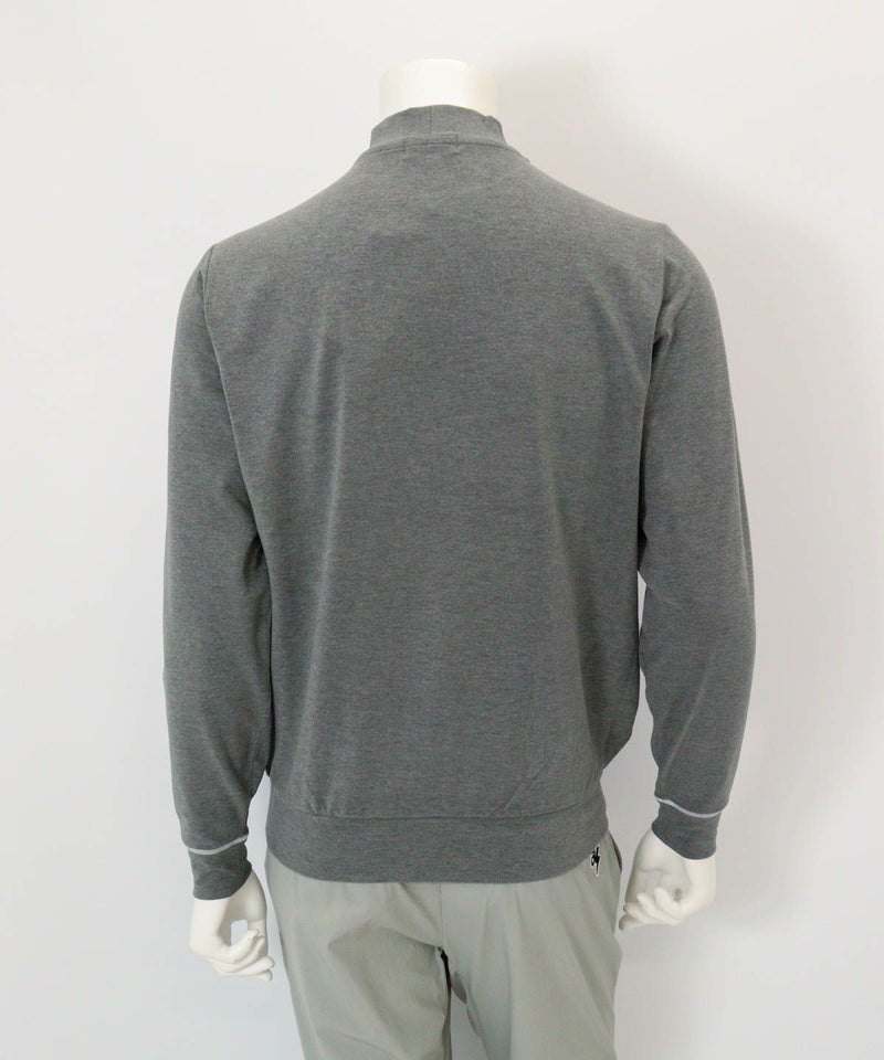 【メンズ】ポイント刺繍起毛ハイネックプルオーバー後（グレー）