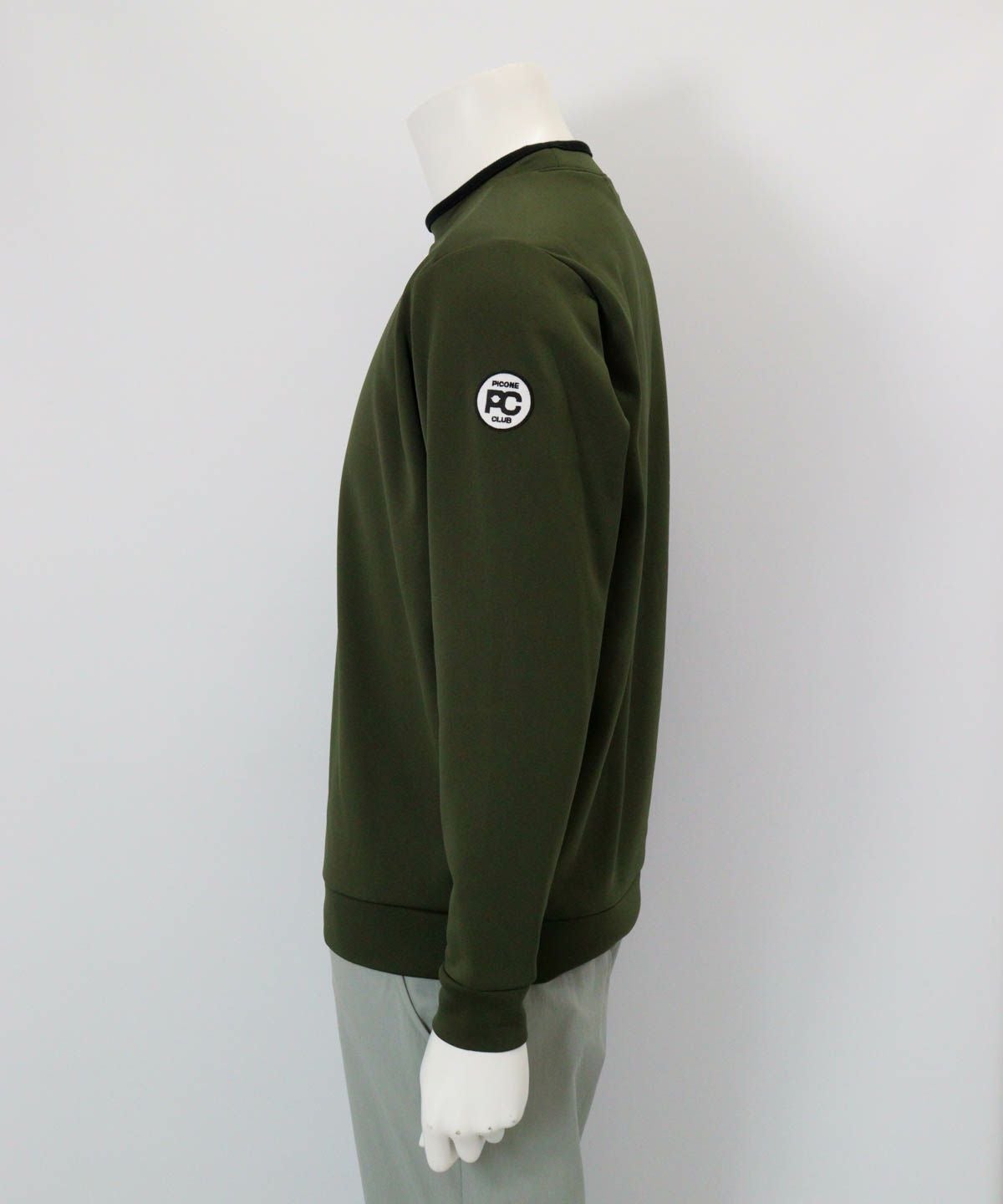 【メンズ】裏起毛ジャージープルオーバー横（カーキ）