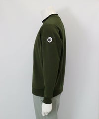 【メンズ】裏起毛ジャージープルオーバー横（カーキ）