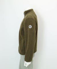 【メンズ】ボアジップブルゾン(カーキ)横
