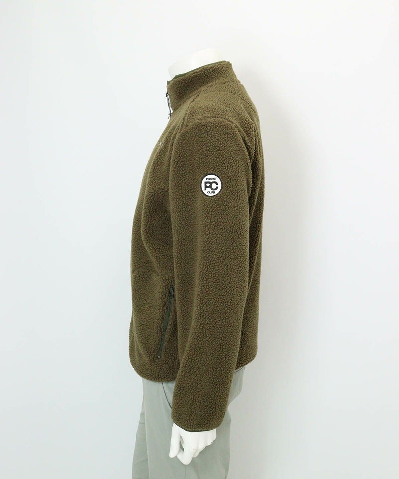 【メンズ】ボアジップブルゾン(カーキ)横